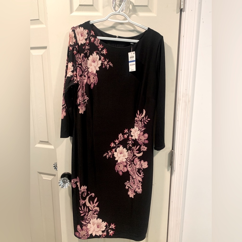 NWT I.N.C. Black and Floral Dress